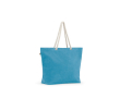 Recycled cotton beach bag with long handles 220 g/m2 colour light blue