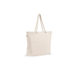 Recycled cotton beach bag with long handles 220 g/m2 colour natural