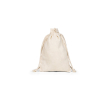 Small cotton drawstring backpack with handle-closure 120 g/m² colour natural