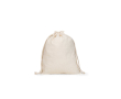 Medium cotton drawstring bag with handles and closure 120 g/m² colour natural