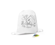 White non-woven bag with colouring pens for kids colour white