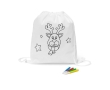 Christmas gym bag for kids to colour, in shape of a reindeer colour white