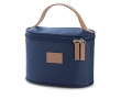Toiletry bag, imitation leather, microfiber colour blue