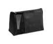 Toiletry bag made of microfibres with zip for travel, Cosmo colour black