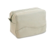 Affordable toiletry bag made of microfibres with zip, Pocket colour beige