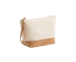 Cotton toiletry bag, cork details, 280 g/m2 colour natural