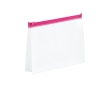 Airtight plastic toiletry bag with coloured zipper colour pink