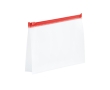 Airtight plastic toiletry bag with coloured zipper colour red