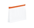 Airtight plastic toiletry bag with coloured zipper colour orange