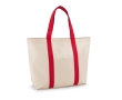 Cotton beach bag with magnetic closure, 280 g/m2 colour red