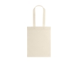 Heat-sealed non-woven bag with long handles, 80g/m² colour beige