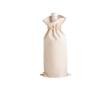 Cheap cotton bottle bag with cord, 180 g/m2, WIne colour natural