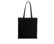 Coloured cotton bag with long handles 105 g/m² colour black