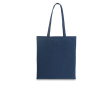 Coloured cotton bag with long handles 105 g/m² colour navy-blue