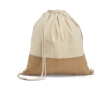 Gym bag made of 160 g/m2 cotton, jute detail, natural colour natural