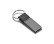 Keyring made of imitation leather and metal, Allure colour grey