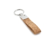Elegant keyring made of cork and metal, Cork colour natural
