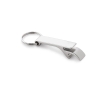 Metal keyring with bottle opener, Aluhandle colour silver