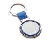 Rotatable keyring coloured faux leather strap colour blue
