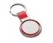 Rotatable keyring coloured faux leather strap colour red