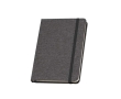 Notebook with fabric-like cover, beige paper, A5 colour black