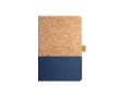 Sustainable lined A5 notebook with cork colour blue