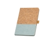 Sustainable lined A5 notebook with cork colour light blue