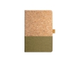 Sustainable lined A5 notebook with cork colour dark green