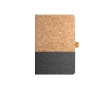 Sustainable lined A5 notebook with cork colour dark grey