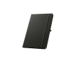 100% RPET notebook with rounded corners, A5 lined pages colour black