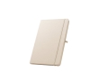 100% RPET notebook with rounded corners, A5 lined pages colour off white
