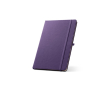 100% RPET notebook with rounded corners, A5 lined pages colour purple