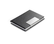 Leather and metal business card holder colour black