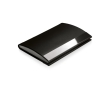 Card holder made of metal and imitation leather colour black