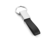 Affordable keyring made of faux leather and metal colour black
