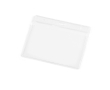 Horizontal plastic ID holder with carabiner holes 11x9cm colour transparent