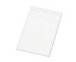 Vertical plastic ID holder with carabiner holes 11x17cm colour transparent