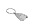 Keyring with a shopping cart token, Cartcoin colour matt silver