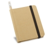Cardboard notebook with recycled paper and pencil, A7 colour natural