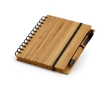 Spiral notebook recycled paper & bamboo pen, A5 colour natural