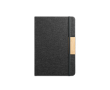 A5 bamboo and RPET hardback notebook with closure, lined pages colour black