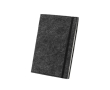 Notepad with recycled felt cover, A5 lined pages colour dark grey