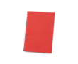 A5 recycled paper notebook with flexible cover, lined pages colour red
