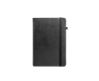 A5 lined notebook with monthly planner and elastic band colour black