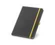 Notebook faux leather cover and colour details, A5 colour yellow