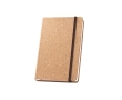Cork-covered notebook with elastic band and pen holder, A5 plain pages colour natural