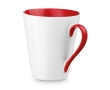 White ceramic mug with coloured interior, 320 ml, Royal colour red