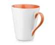 White ceramic mug with coloured interior, 320 ml, Royal colour orange