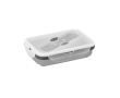 Airtight silicone lunch box with cutlery, 640ml colour grey