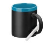 Printed ceramic chalkboard mug with chalk, 330 ml colour light blue